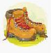 abstract image of walking boots