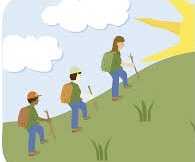 abstract image of three walkers